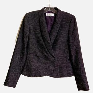 Tahari Arthur S. Levine  Career Fitted Dress Blazer Black White Print. Size 4